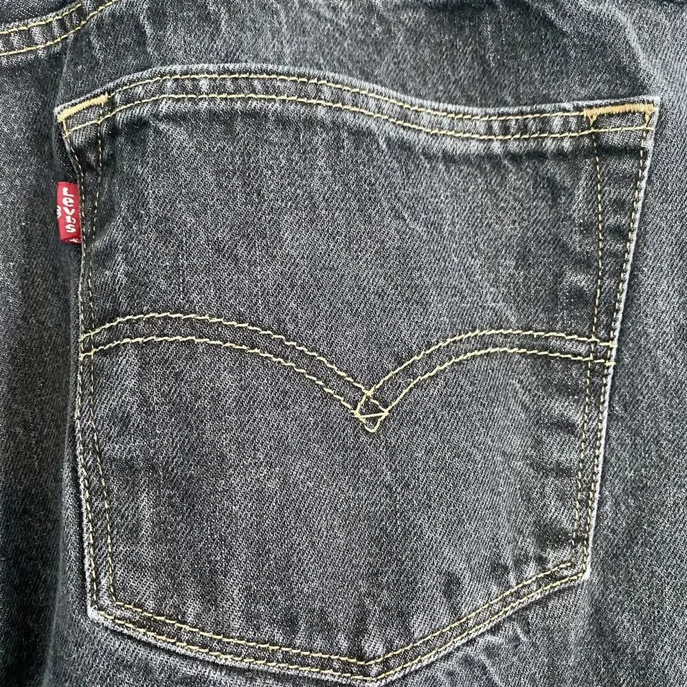 Levis 501XX Mens 46x31 (Measured) Gray Acid Wash Straight Leg Button Fly Jeans